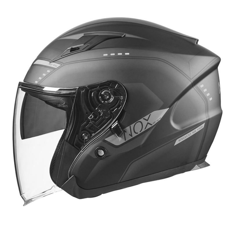 Odprta motoristična čelada NOX N128 Krill black-titanium razprodaja
