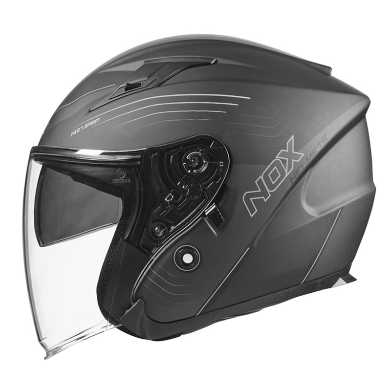 Odprta motoristična čelada NOX N128 Spirit black-titanium