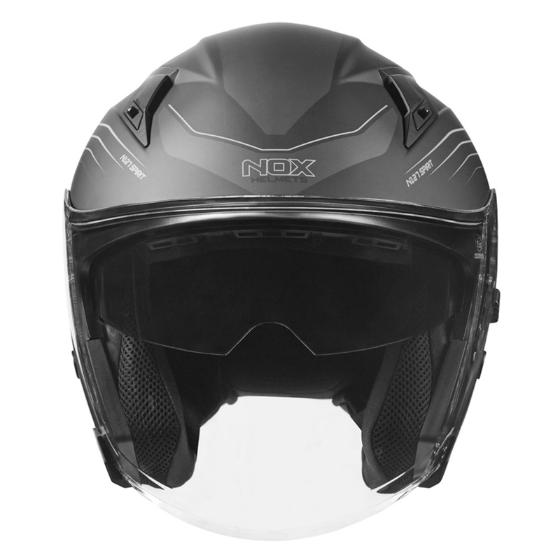 Odprta motoristična čelada NOX N128 Spirit black-titanium