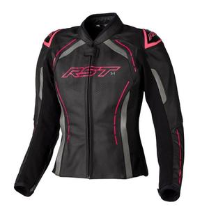 Ženska usnjena motoristična jakna RST S1 CE black-grey-pink razprodaja