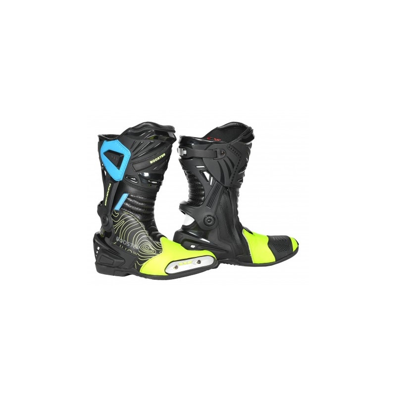 Booster X-Race Black-Fluo Yellow Motorcycle Boots razprodaja