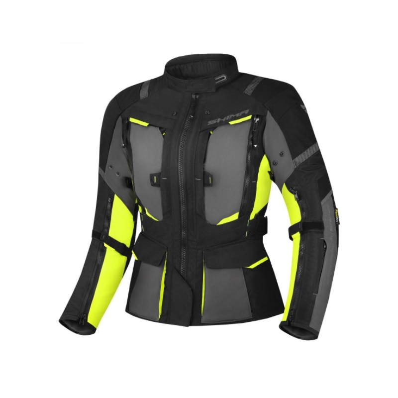 Ženska motoristična jakna Shima Hero 2.0 Black-Gray-Fluo Yellow
