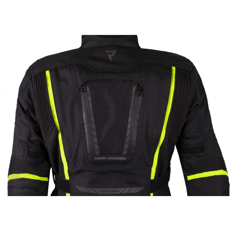 Ženska moto jakna Rebelhorn Hiker III black-fluo yellow razprodaja