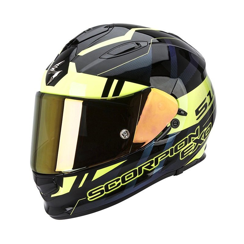 Moto integralna čelada Scorpion EXO-510 Stage črno-rumena razprodaja