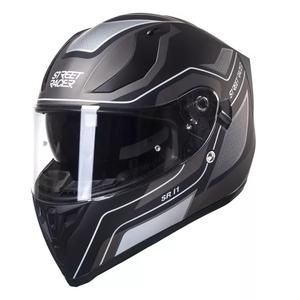 Integralna motoristična čelada Street Racer SR I1 črno-sivo-bela