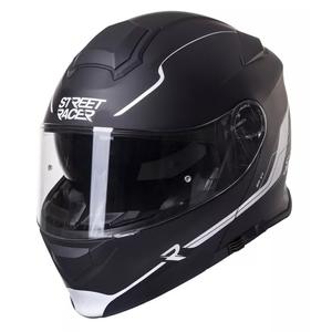 Motociklistična čelada Street Racer SR V1 črno-bele barve