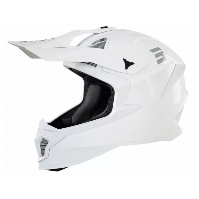 Motokros čelada Shot Lite Fury Solid 2.0 bela