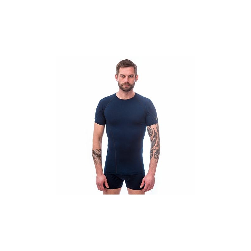 Moška majica Sensor Merino Active temno modra - kratki rokavi razprodaja