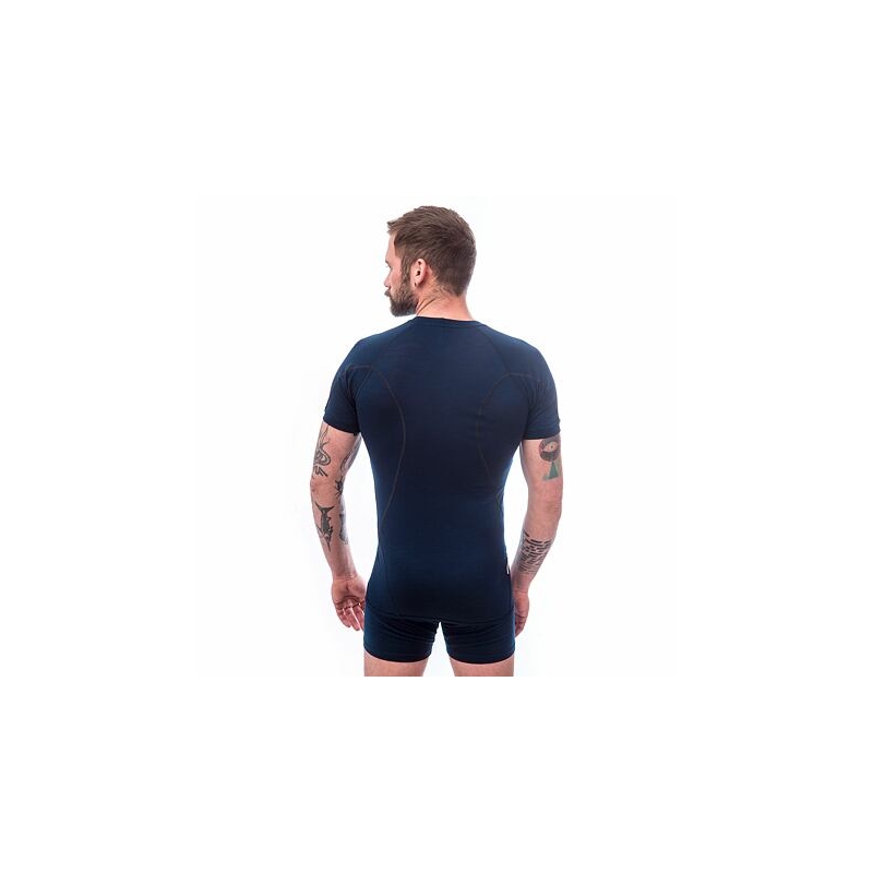 Moška majica Sensor Merino Active temno modra - kratki rokavi razprodaja