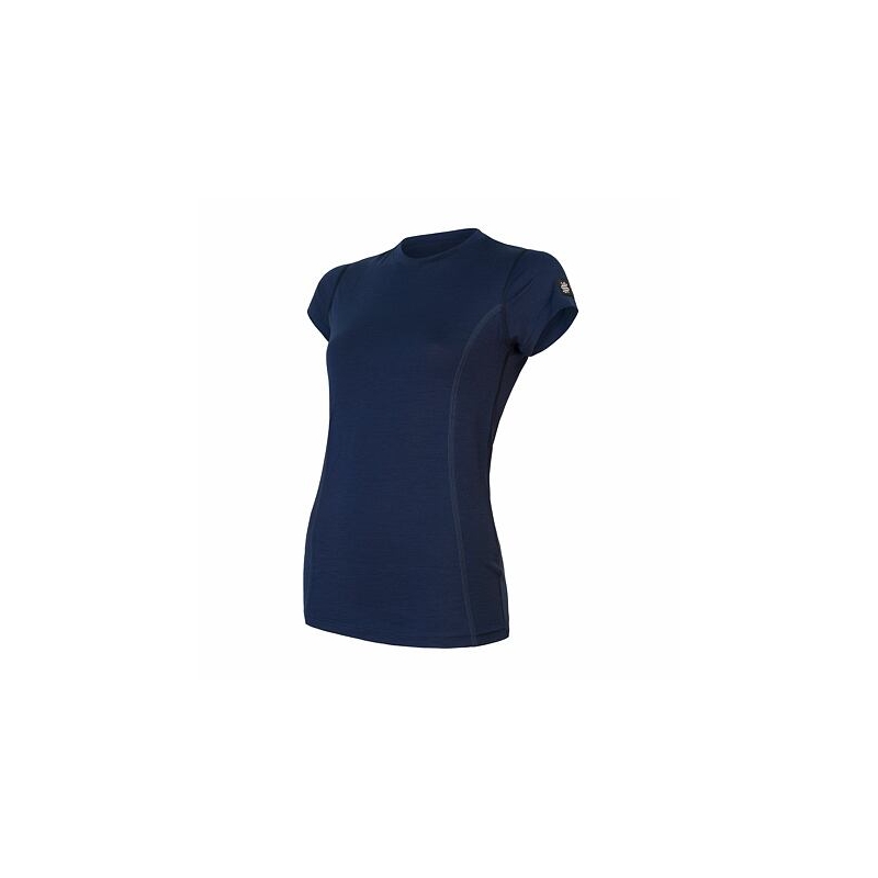 Ženska majica Sensor Merino Active temno modra - kratek rokav razprodaja