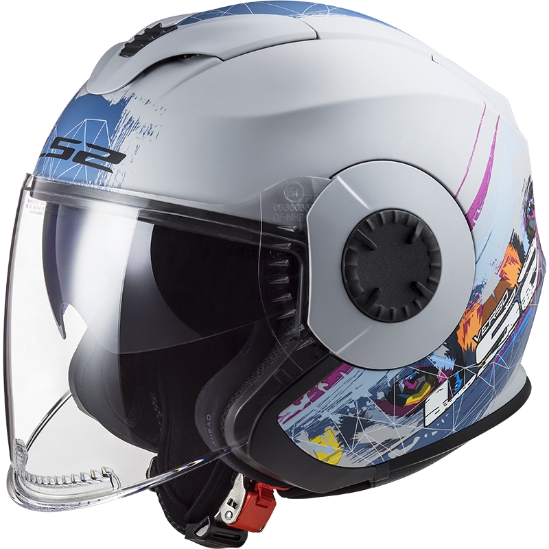 Odprta motoristična čelada LS2 OF570 Verso Spring silver blue