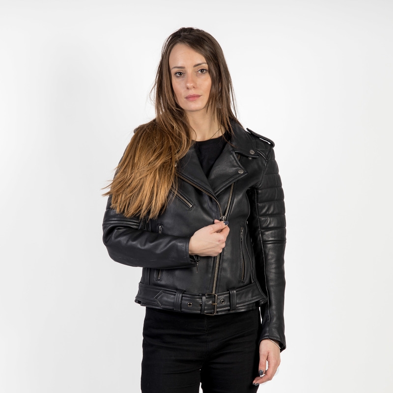 Ženska motoristična jakna Ozone Ramones Modern Black razprodaja
