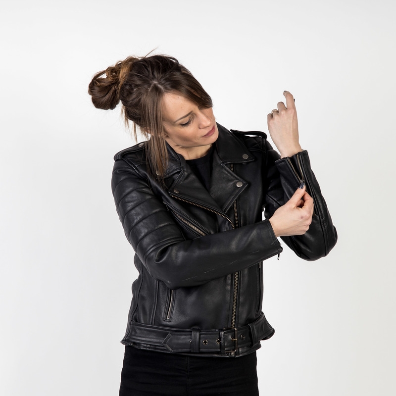Ženska motoristična jakna Ozone Ramones Modern Black razprodaja