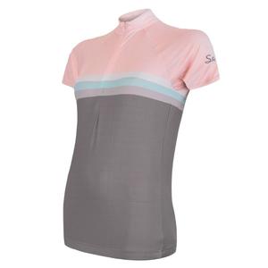 Ženska majica Sensor Summer Stripe sivo-rožnata - kratki rokavi razprodaja