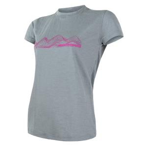 Ženska funkcionalna majica Sensor Merino Active PT Mountains siva - kratek rokav razprodaja