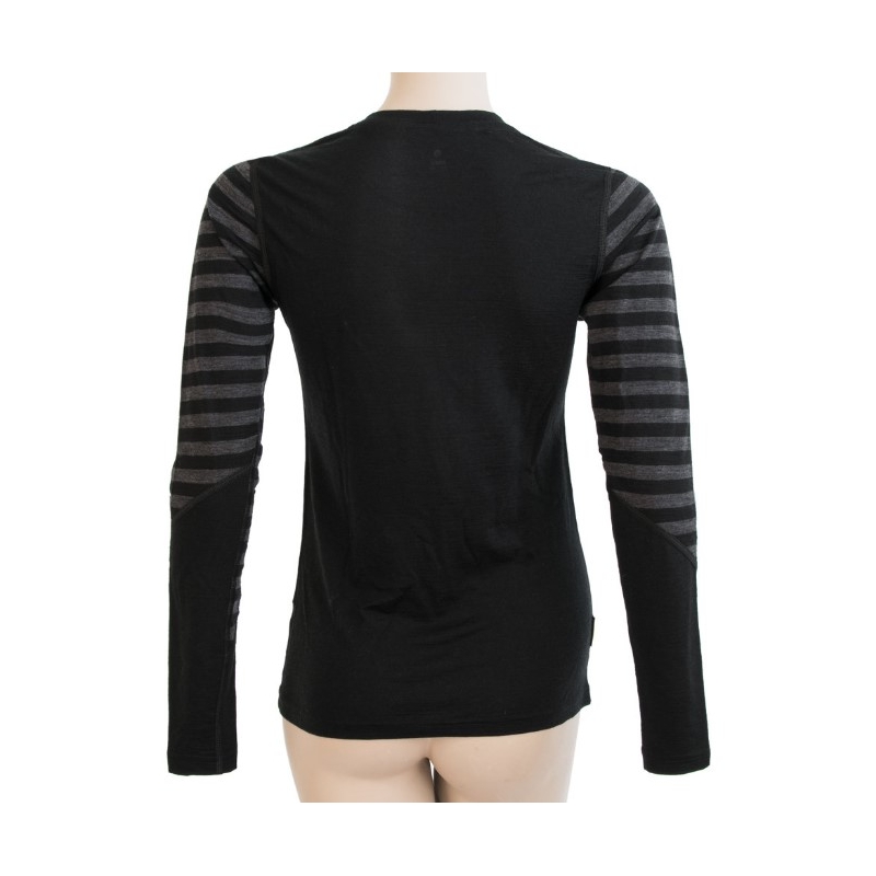 Ženska funkcionalna majica Sensor Merino Active black-grey - dolgi rokavi razprodaja