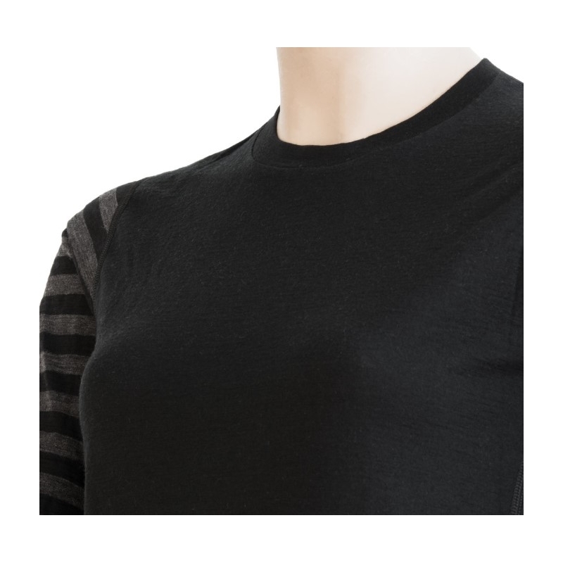 Ženska funkcionalna majica Sensor Merino Active black-grey - dolgi rokavi razprodaja