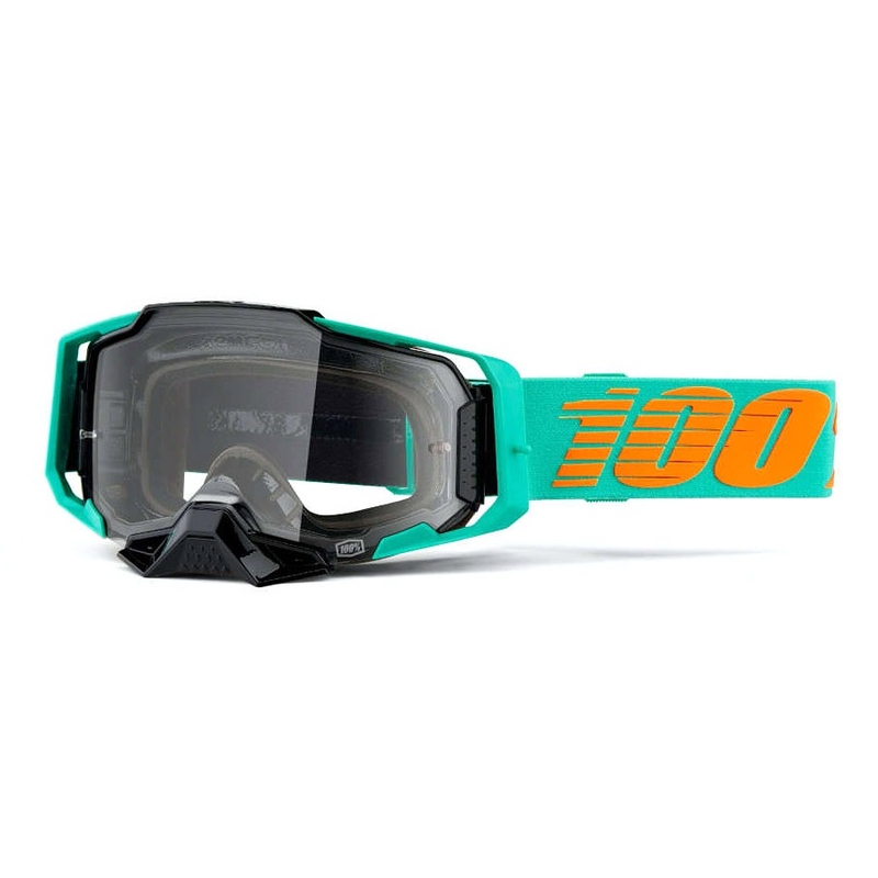 Motokros očala 100% ARMEGA Clark turquoise (prozoren pleksi)
