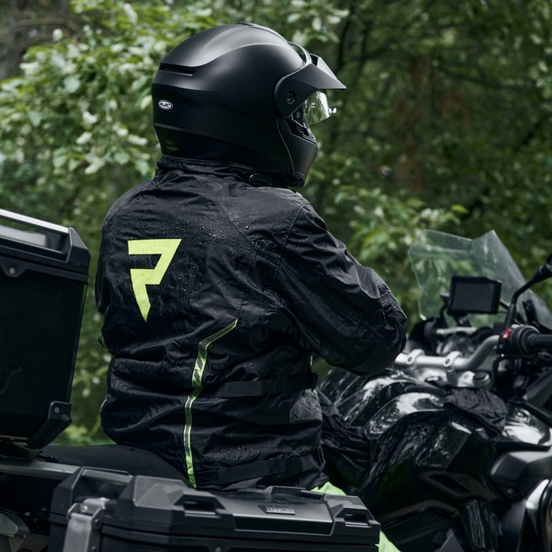 Moto jakna za dež Rebelhorn Patrol black-fluo yellow
