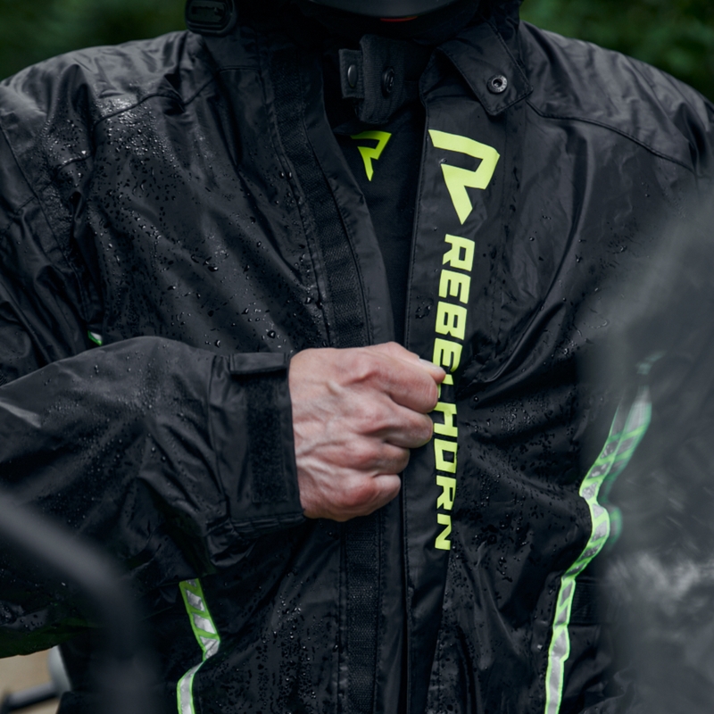 Moto jakna za dež Rebelhorn Patrol black-fluo yellow