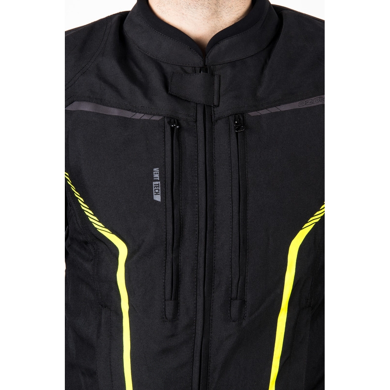 Motoristična jakna Ozone Delta IV črno-fluo rumena