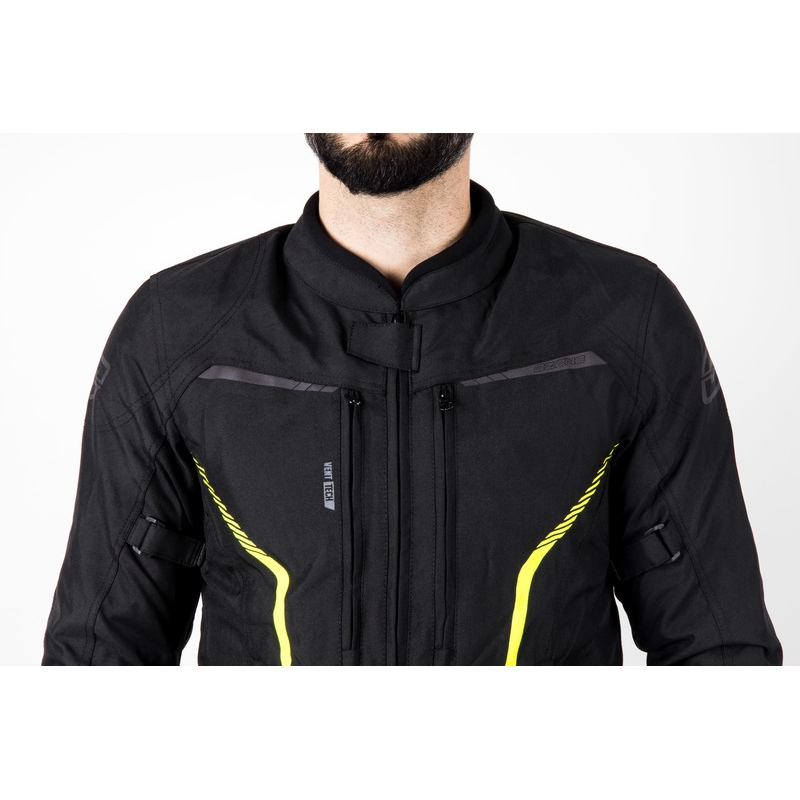 Motoristična jakna Ozone Delta IV črno-fluo rumena