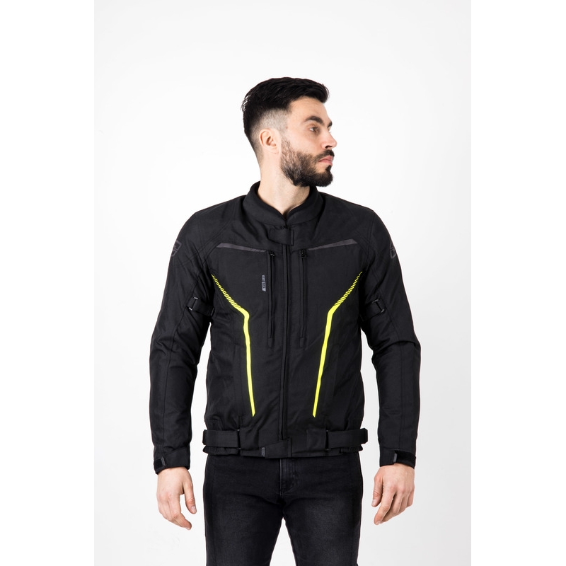 Motoristična jakna Ozone Delta IV črno-fluo rumena