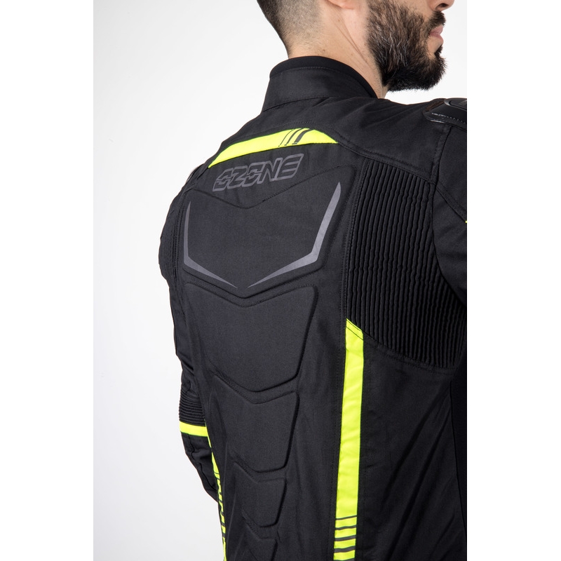 Ozone Pulse črno-fluo rumena motoristična jakna