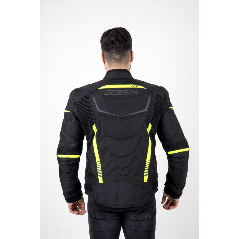Ozone Pulse črno-fluo rumena motoristična jakna
