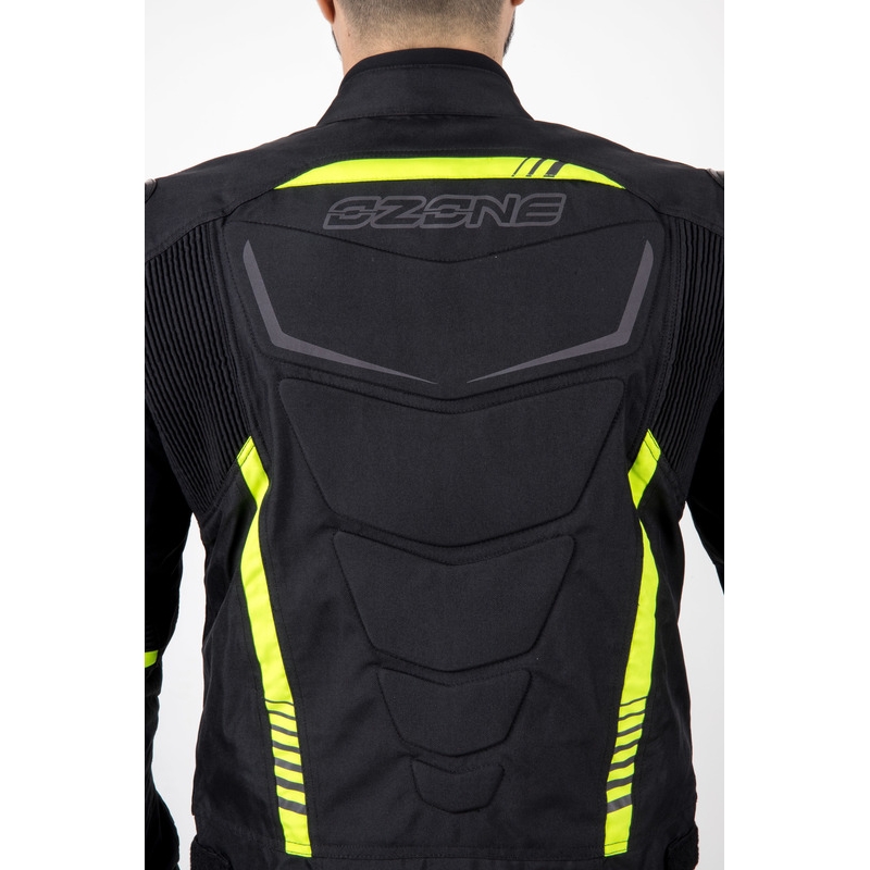 Ozone Pulse črno-fluo rumena motoristična jakna
