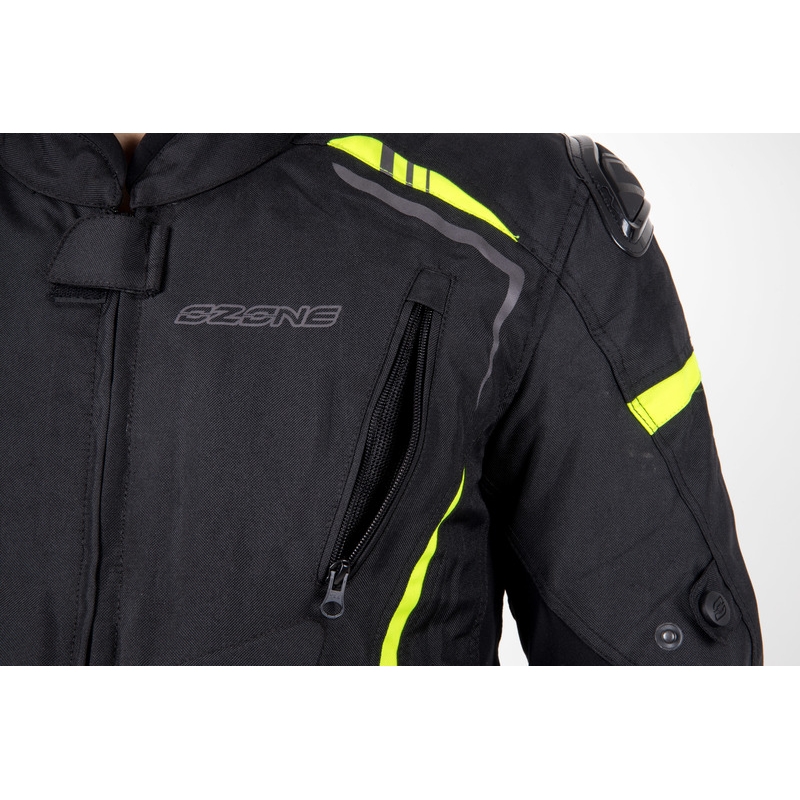 Ozone Pulse črno-fluo rumena motoristična jakna