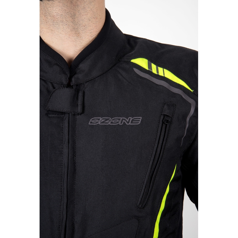 Ozone Pulse črno-fluo rumena motoristična jakna