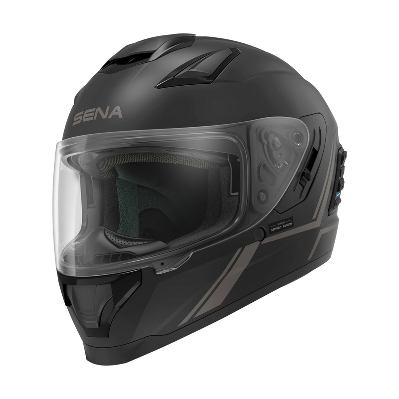 Integralna motoristična čelada z mrežasto slušalko SENA Stryker Black Matte
