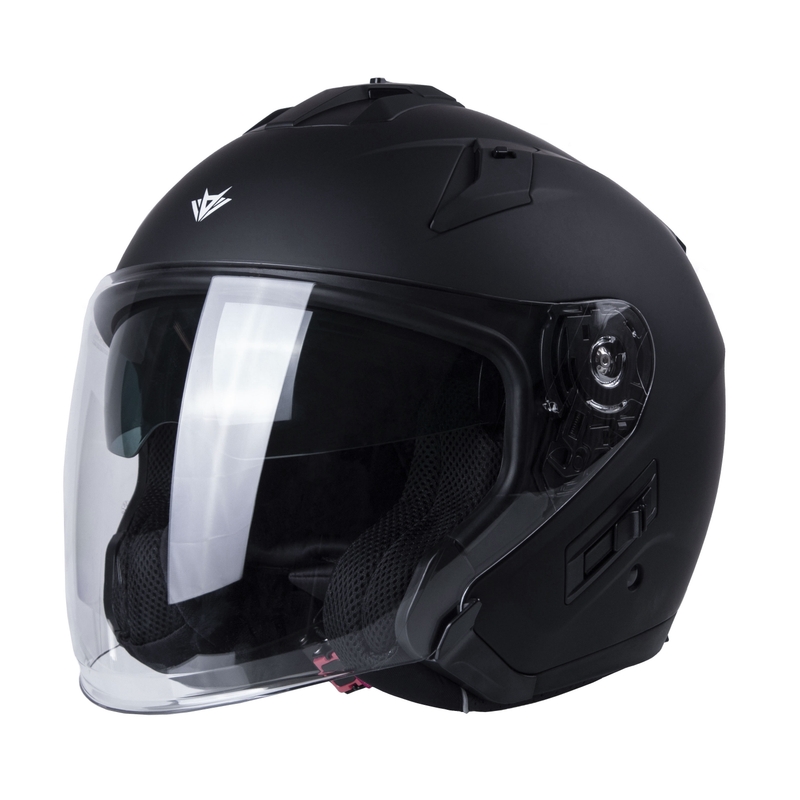 Odprta motoristična čelada RSA Active črna mat - razred II