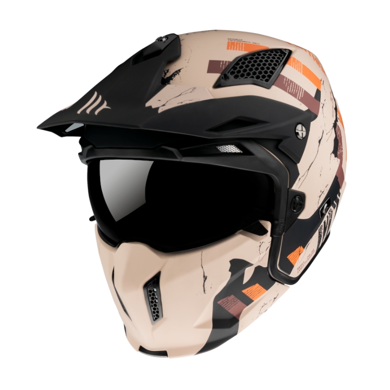 Motoristična čelada MT Streetfighter Skull 2020 oranžno-rjava - kakovost II