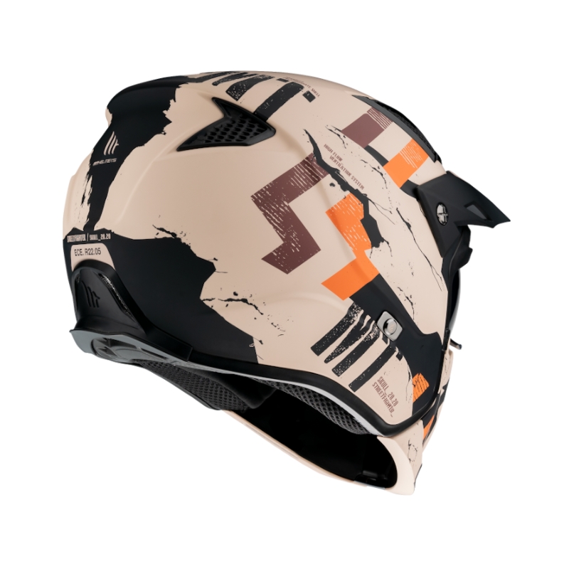 Motoristična čelada MT Streetfighter Skull 2020 oranžno-rjava - kakovost II