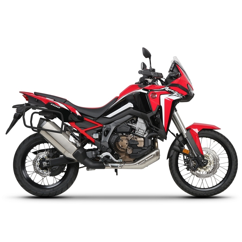 Kompletní sada černých hliníkových kufrů SHAD TERRA BLACK , 48L topcase   36L/47L boční kufry, včetně montážní sady a plotny SHAD HONDA CRF 1100 Africa Twin