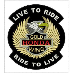 Zastavica Live to Ride Gold Wing - velika