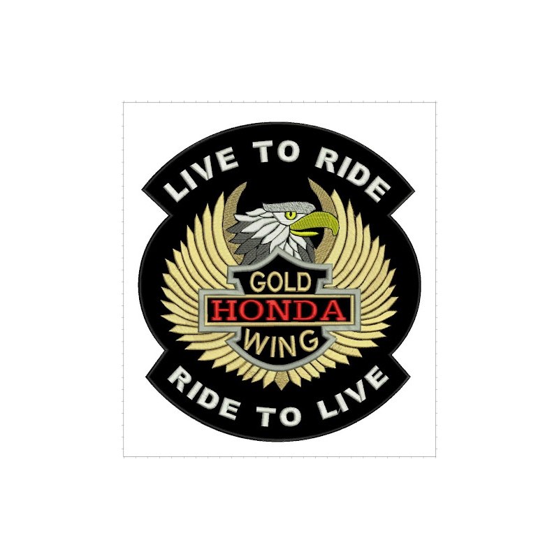 Zastavica Live to Ride Gold Wing - velika