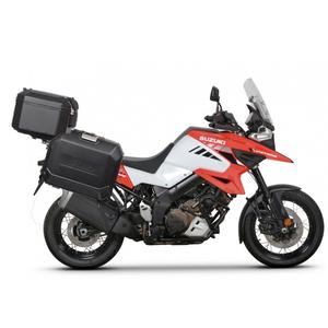 Kompletní sada černých hliníkových kufrů SHAD TERRA BLACK , 37L topcase 47L/47L boční kufry, včetně montážní sady a plotny SHAD SUZUKI DL 1000 V-Strom/ DL 1050 V-Strom