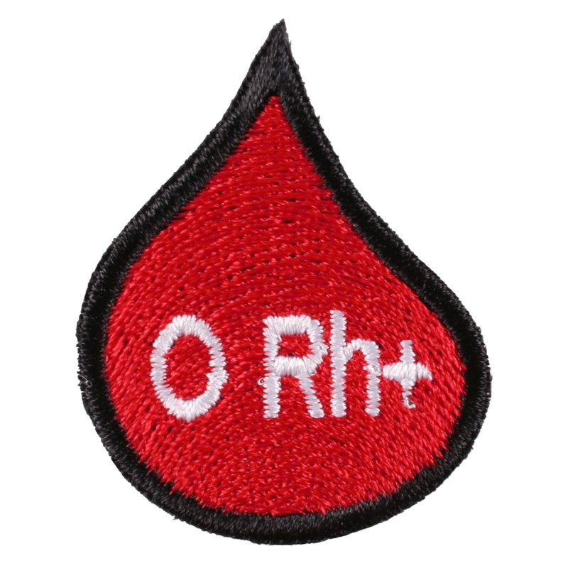 Obliž s kapljico krvne skupine 0 Rh+