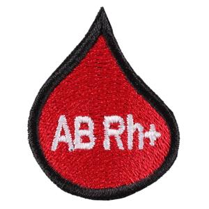 Obliž s kapljico krvne skupine AB Rh+