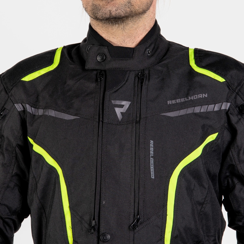 Motoristična jakna Rebelhorn Hiker III black-fluo yellow