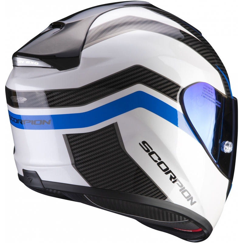 Integralna motoristična čelada Scorpion EXO-1400 Air Fortuna belo-modra