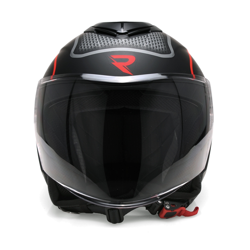 Odprta motoristična čelada Street Racer Pilot Black-Red Matte razprodaja