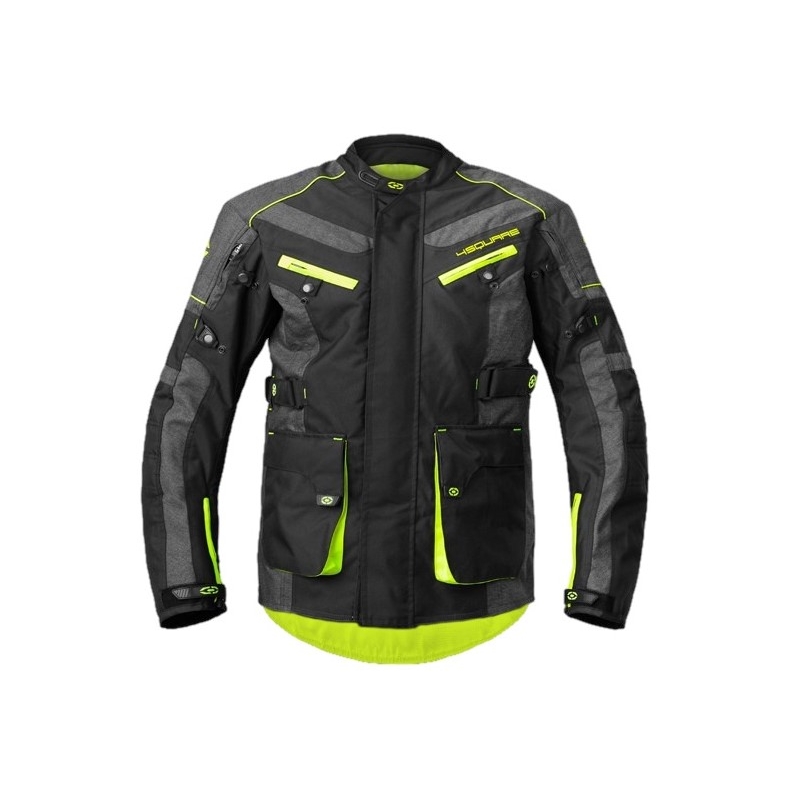 Motoristična jakna 4SQUARE Discovery Adventure black-fluo yellow razprodaja