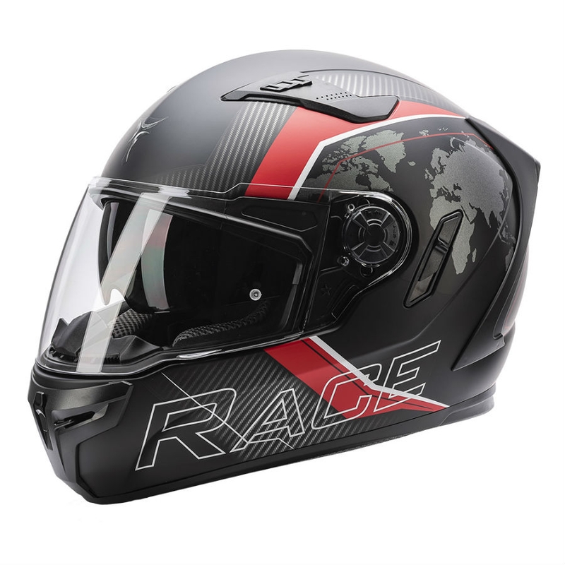 Integralna motoristična čelada SECA Falcon II Race World črno-rdeča mat razprodaja
