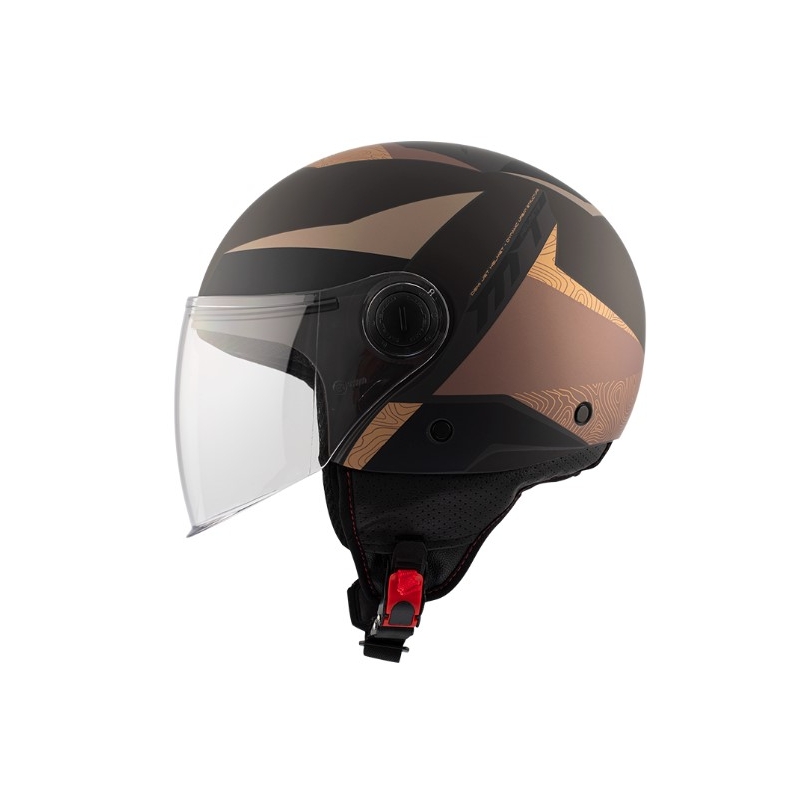 Odprta motoristična čelada MT 0F501 Street Poke C9 Marron brown-beige
