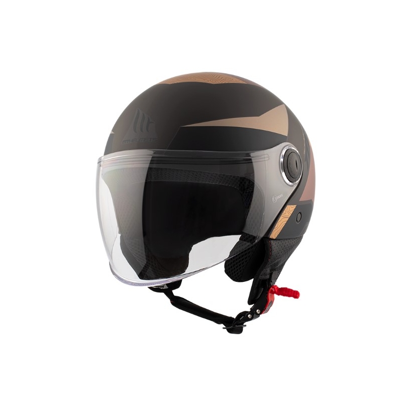 Odprta motoristična čelada MT 0F501 Street Poke C9 Marron brown-beige