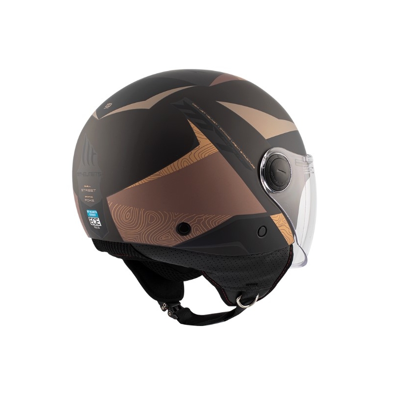 Odprta motoristična čelada MT 0F501 Street Poke C9 Marron brown-beige